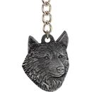 Dog Breed Keychain USA Pewter - Norwegian Elkhound (2.5")