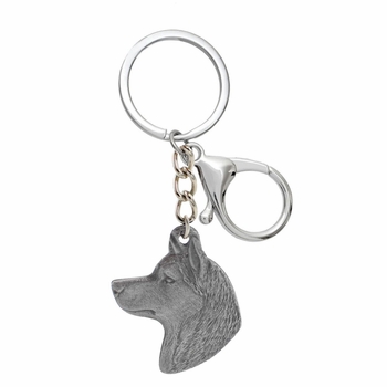 Pewter Dog And Cat Combo Keychain - Handcrafted Pet Lover Gift, Best Friends Design (Medium)