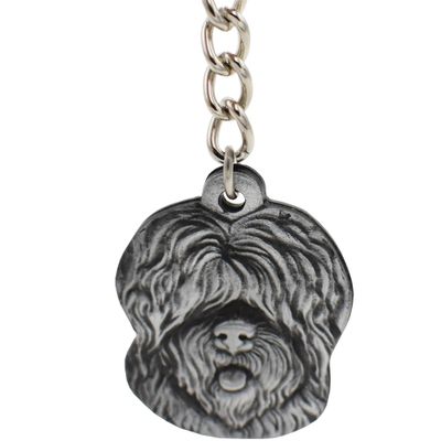 Dog Breed Keychain USA Pewter - Old English Sheepdog (2.5")