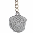 Dog Breed Keychain USA Pewter - Shar Pei (2.5")