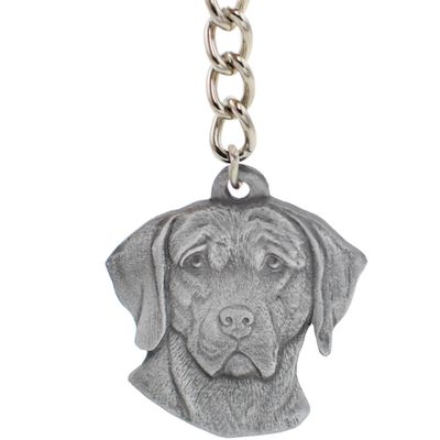 Dog Breed Keychain USA Pewter - Weimaraner (2.5")