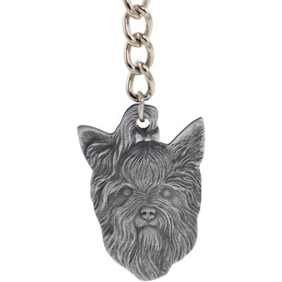 Dog Breed Keychain USA Pewter - Yorkshire Terrier (2.5")
