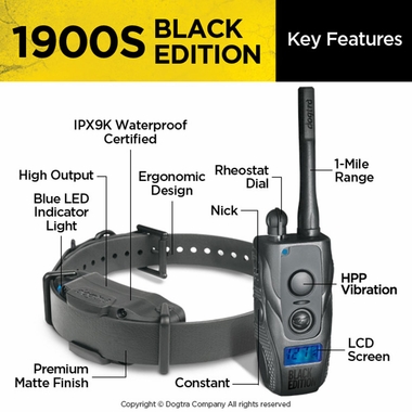DOGTRA-1900S-ECOLLAR-REMOTE-TRNG-SYSTM-1ML-UP-TO-35LBS-DOG-BLK