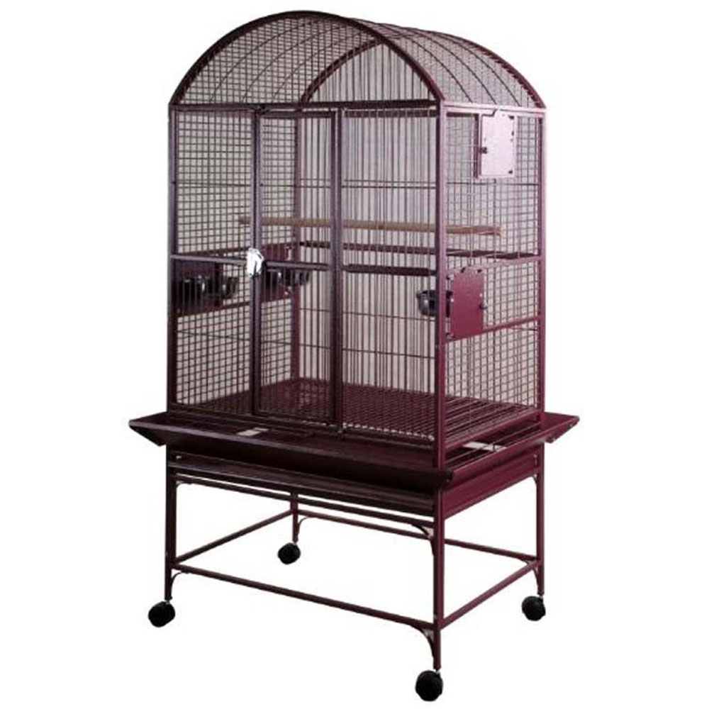 Dome Top Bird Cage with 3/4" Bar Spacing Burgundy (32"x23"x63") On
