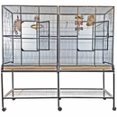 Double Flight Bird Cage with Divider - Platinum (64"x21"x65")