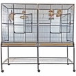 Double Flight Bird Cage with Divider - Platinum (64"x21"x65")