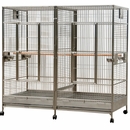 Double Macaw Bird Cage with Divider - Platinum (80"x40"x74")