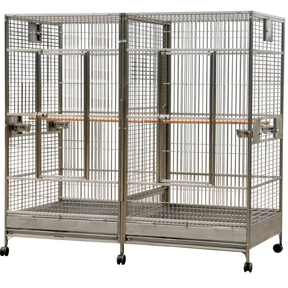 DOUBLE-MACAW-CAGE-IN-STAINLESS-STEEL-80X40X74