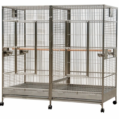 Double Macaw Bird Cage with Divider - Stainless Steel (80