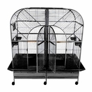 Double Macaw Bird Cage with Removable Divider - Black (64"x32"x74")