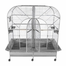 Double Macaw Bird Cage with Removable Divider - Platinum (64"x32"x74")