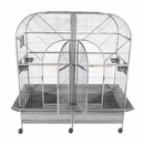 Double Macaw Bird Cage with Removable Divider - Stainless Steel (64"x32"x74")