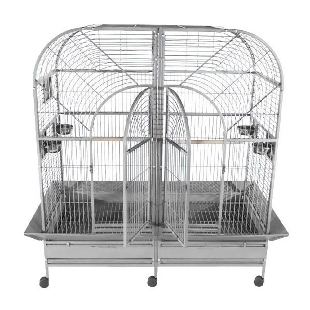 DOUBLE-MACAW-BIRD-CAGE-REMOVABLE-DIVIDER-STAINLESS-STEEL
