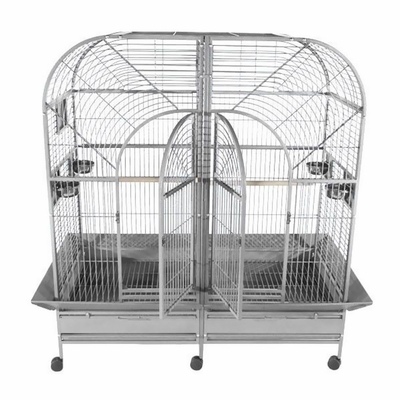 DOUBLE-MACAW-BIRD-CAGE-REMOVABLE-DIVIDER-STAINLESS-STEEL
