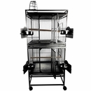 Double Stack Bird Cage with Play Top - Black (24"x22"x64")