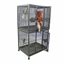 Double Stack Breeder Bird Cage - Black (40"x30"x73")