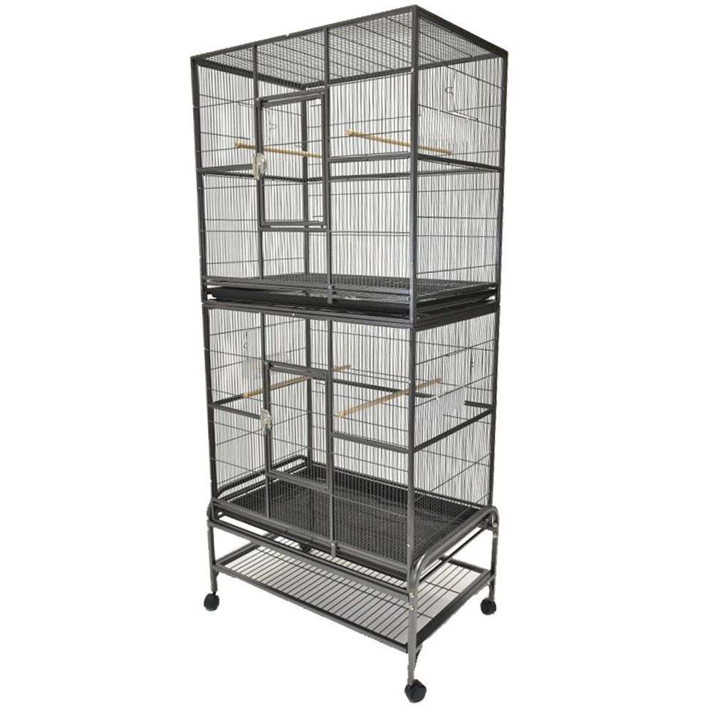 Double Stack Flight Bird Cage Black (32"x21"x74") On Sale