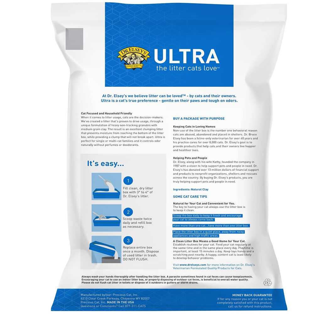 Dr. Elsey's Precious Cat Ultra Unscented Clumping Clay Cat Litter (40