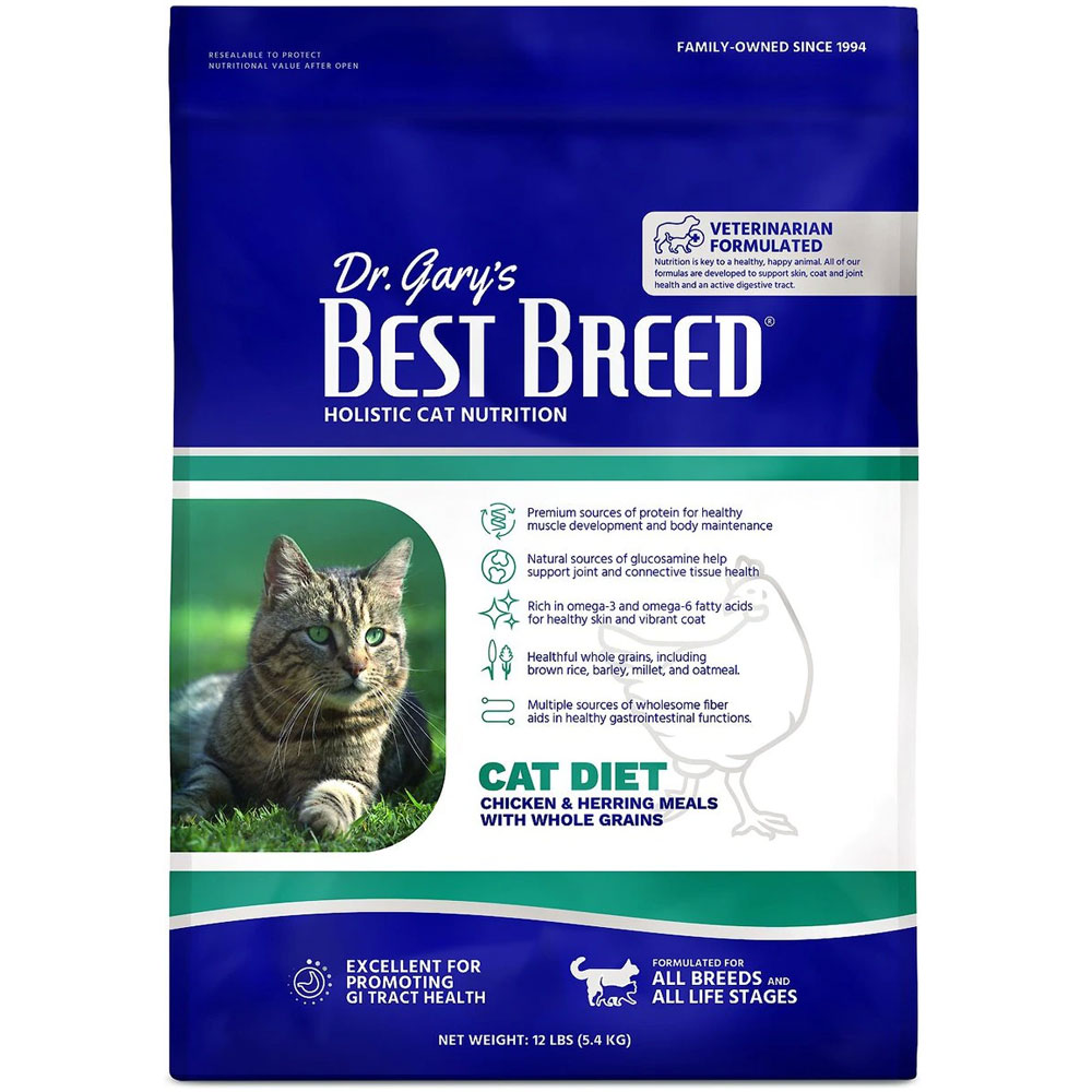 Dr. Gary's Best Breed Holistic All Life Stages Dry Cat Food, 12lb bag