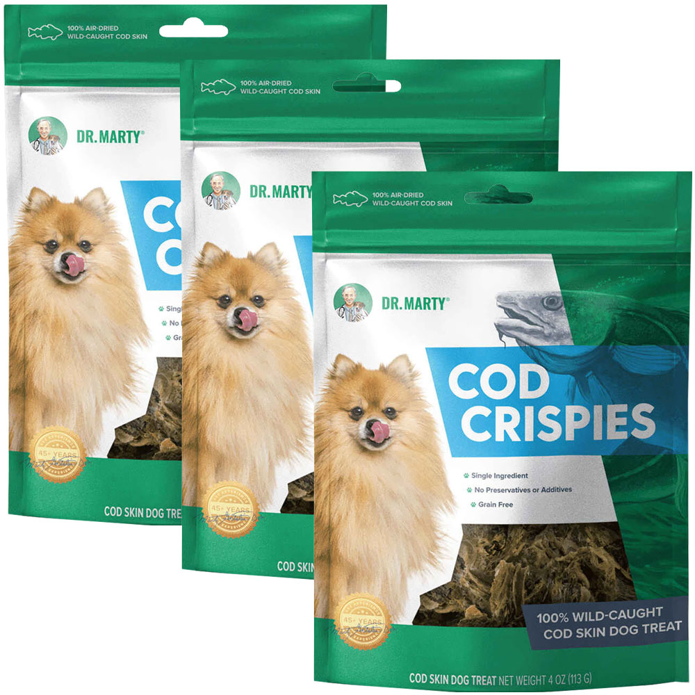 Dr. Marty Cod Crispies Freeze Dried Dog Treats, 3PACK, 4oz On Sale