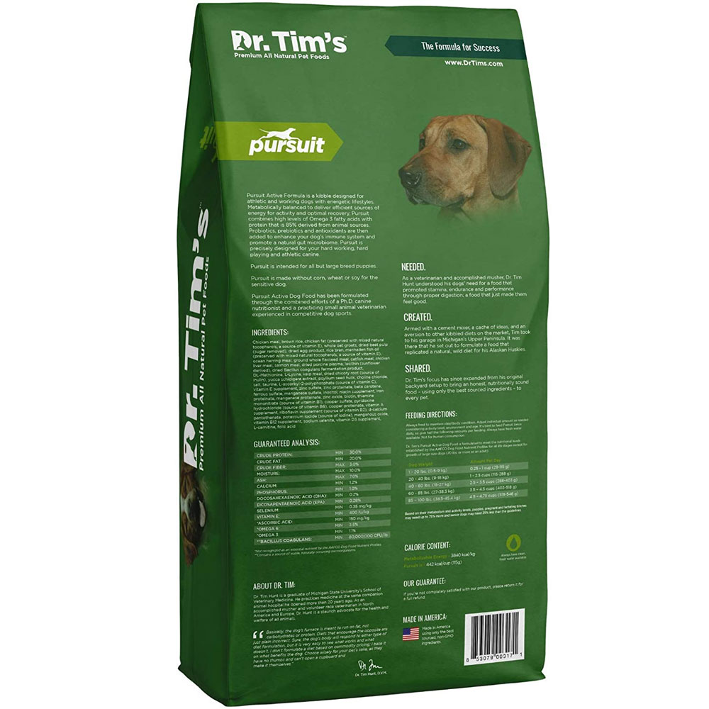 Dr. Tim's Active Dog Pursuit Formula Dry Dog Food (40 lb) On Sale
