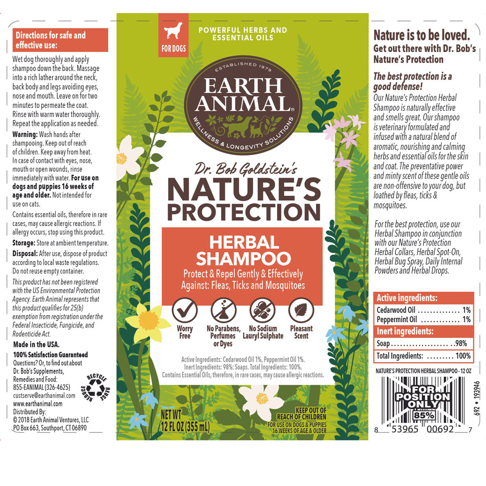 Earth Animal Nature's Protection Flea & Tick Prevention Herbal Shampoo