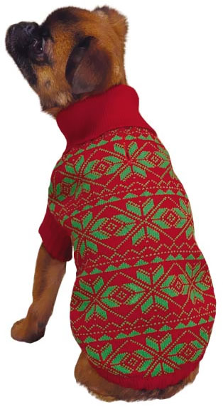 East Side Collection Snowflake Sweater Red