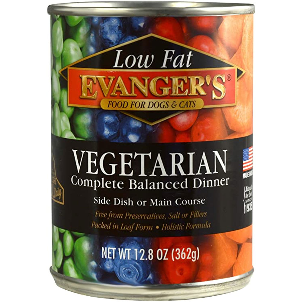 Evanger's Low Fat Vegetarian Dinner Canned Dog & Cat Food (13oz x 12) On Sale EntirelyPets