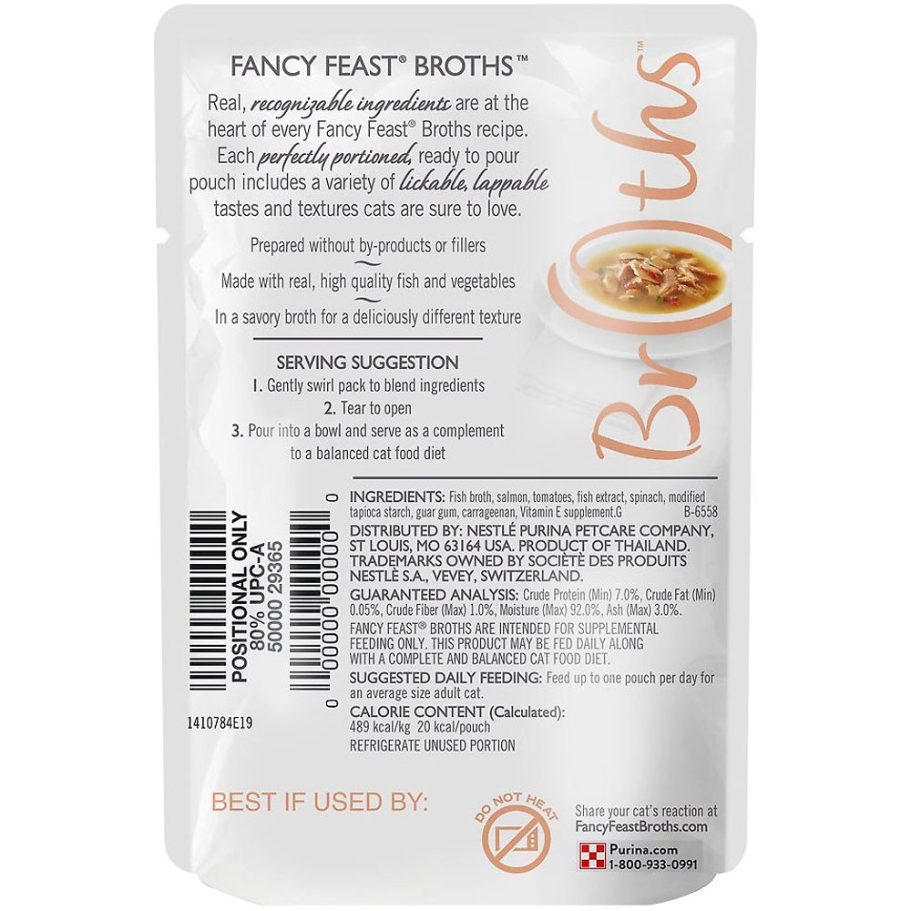 Fancy Feast Classic Broths with Wild Salmon & Vegetables Supplemental Wet Cat Food Pouches (1