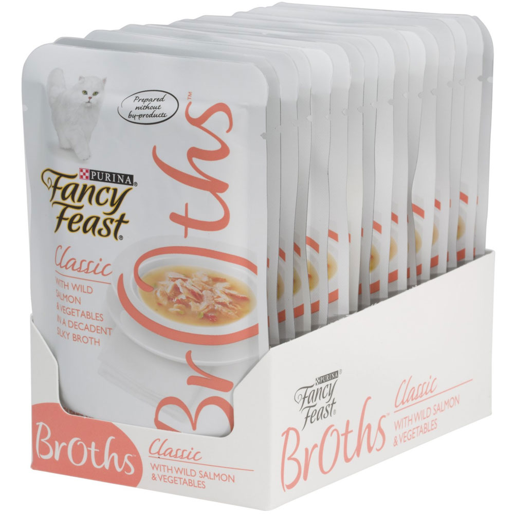 Fancy Feast Classic Broths with Wild Salmon & Vegetables Supplemental Wet Cat Food Pouches (1