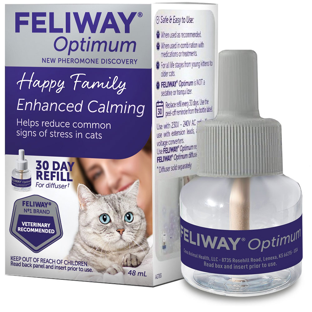 FELIWAY Optimum Enhanced Calming Pheromone 30 Day Cat Diffuser Refill (48 ml)