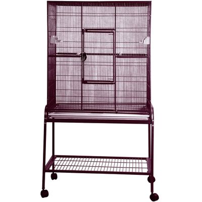 FLIGHT-CAGE-STAND-BURGUNDY-32X21X63