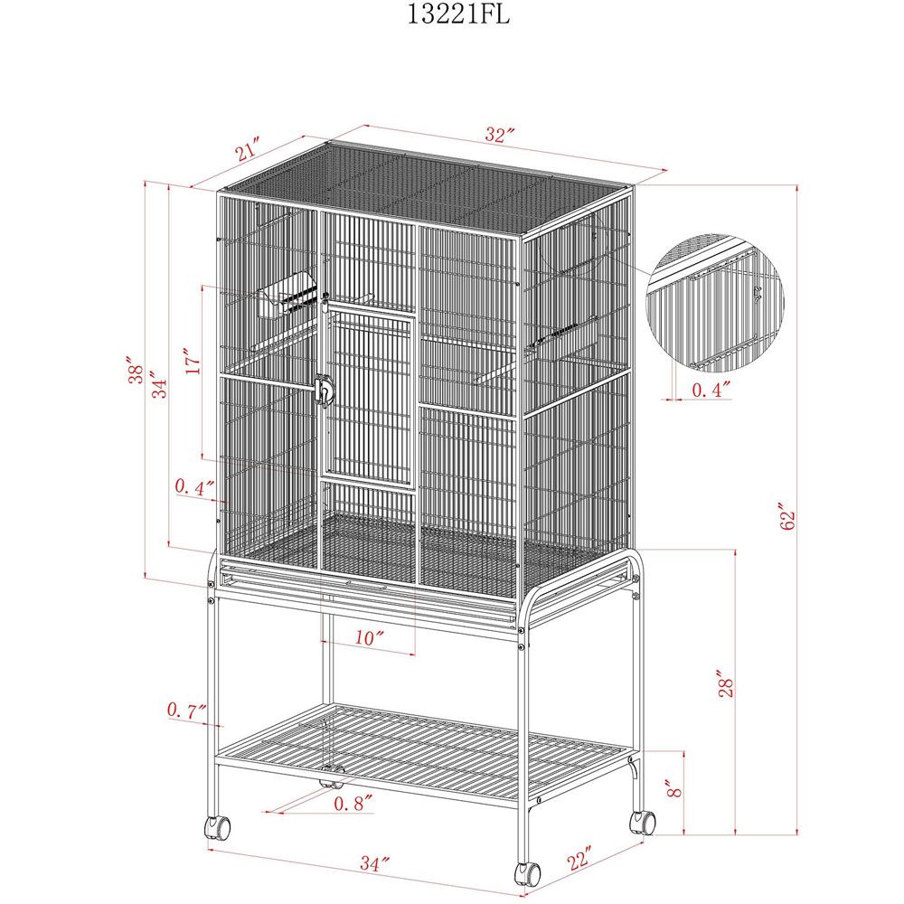 FLIGHT-CAGE-STAND-GREEN-32X21X63