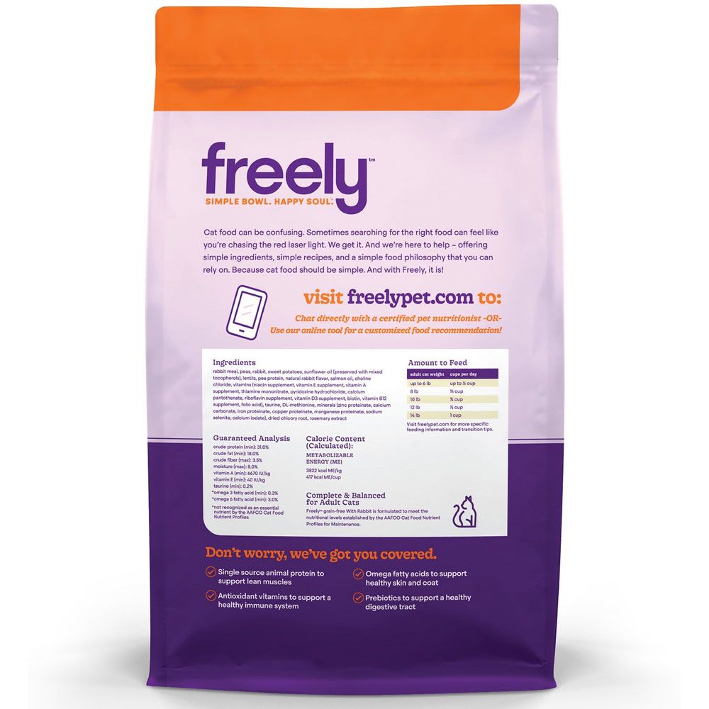 Freely Rabbit Recipe Limited Ingredient GrainFree Dry Cat Food, (3 lb