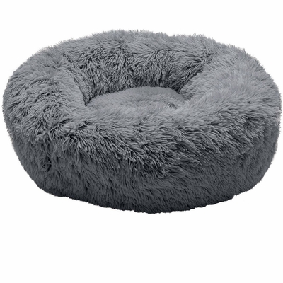 CLMNG-CUDDLER-LONGFUR-DONUT-BED-GRAY-LG