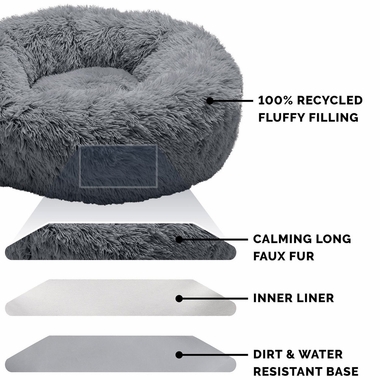 CLMNG-CUDDLER-LONGFUR-DONUT-BED-GRAY-LG