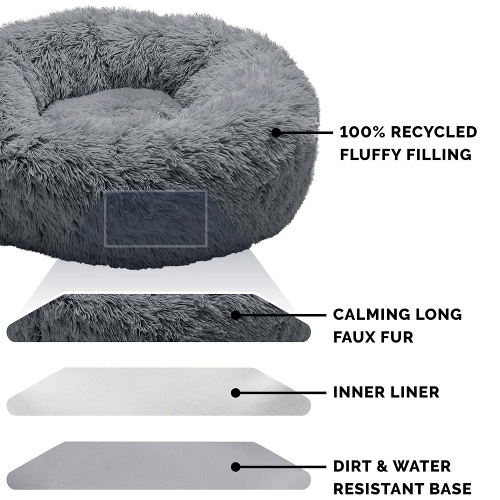 CLMNG-CUDDLER-LONGFUR-DONUT-BED-GRAY-LG