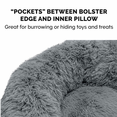 CLMNG-CUDDLER-LONGFUR-DONUT-BED-GRAY-LG