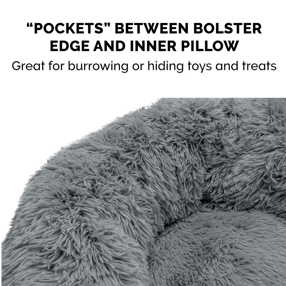 CLMNG-CUDDLER-LONGFUR-DONUT-BED-GRAY-LG