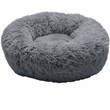 FurHaven Calming Cuddler Long Fur Donut Bed - Gray (Medium)