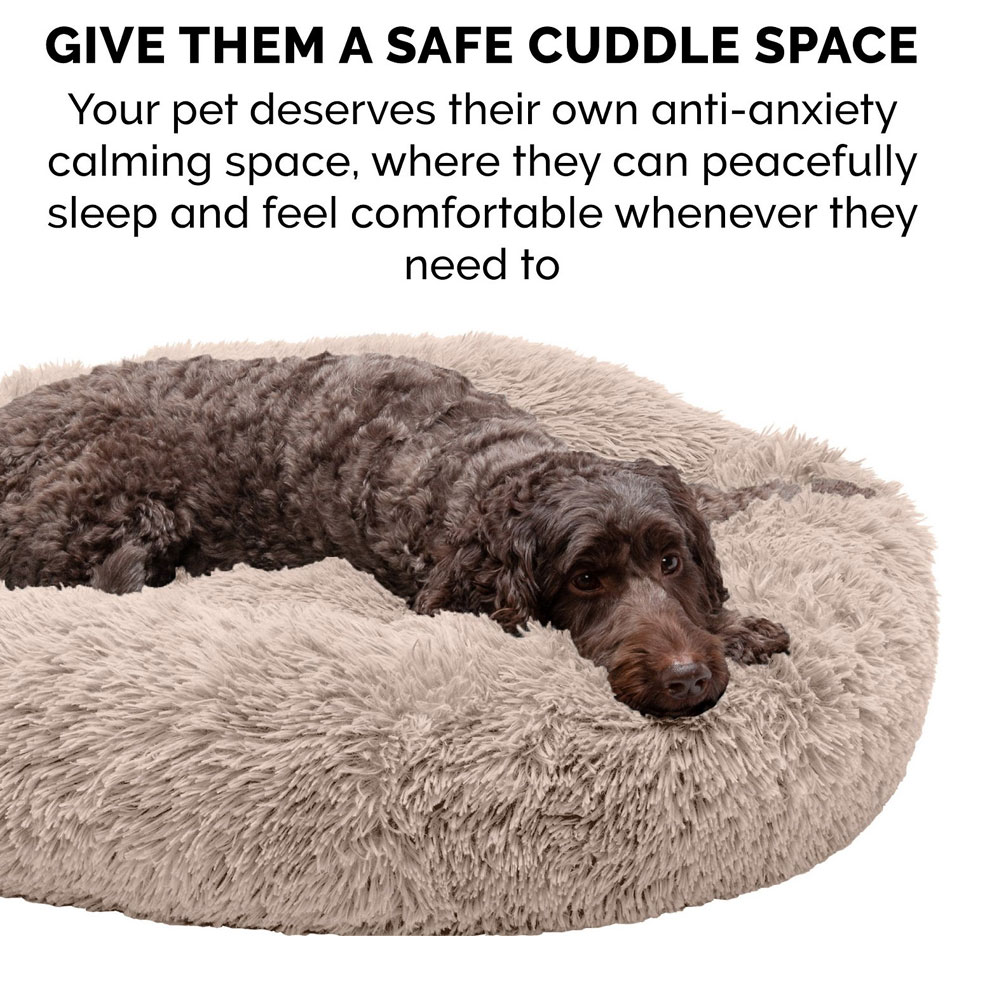 CLMNG-CUDDLER-LONGFUR-DONUT-BED-TAUPE-SM