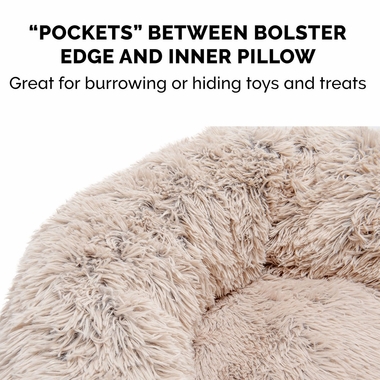 CLMNG-CUDDLER-LONGFUR-DONUT-BED-TAUPE-SM