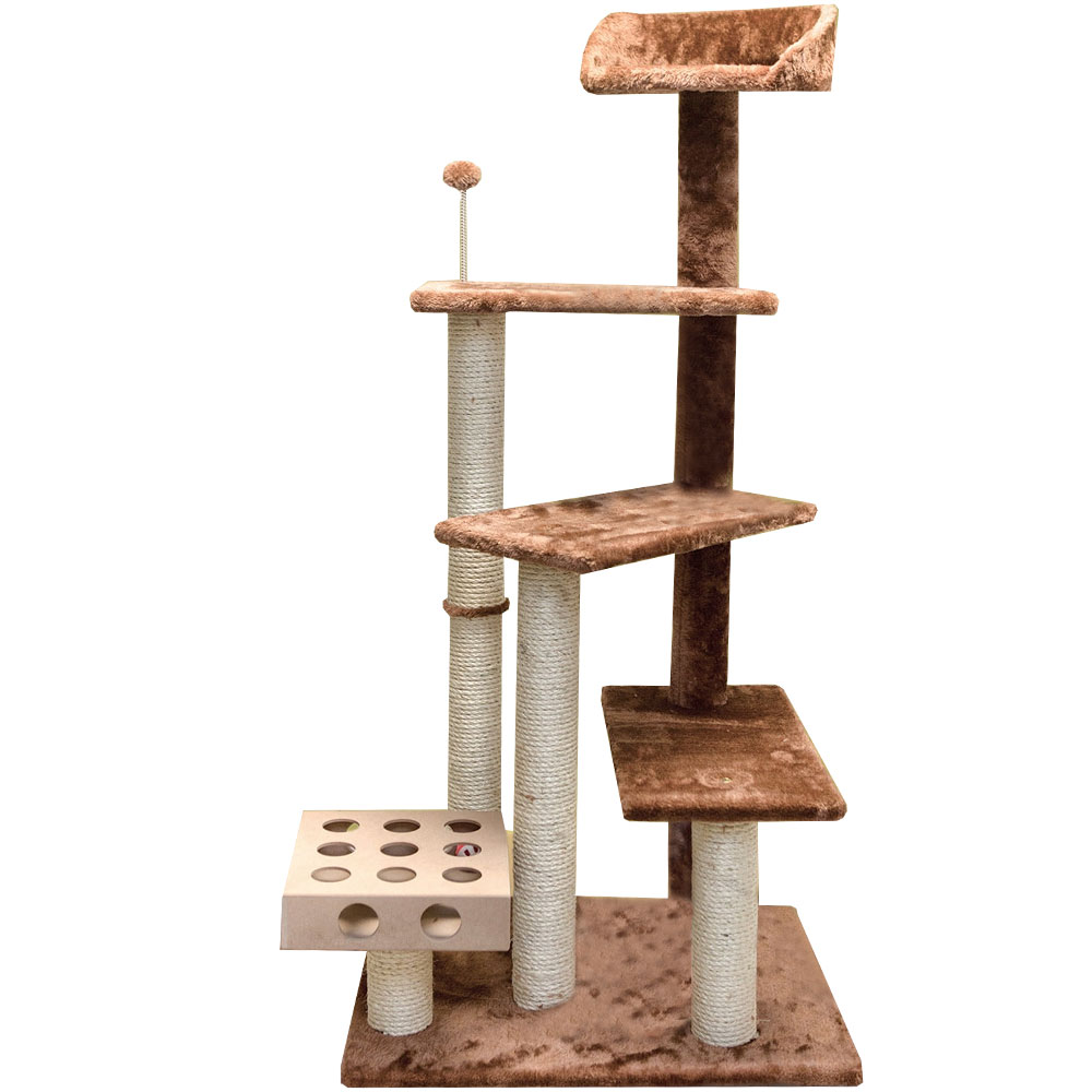 FurHaven Cat Furniture Play Stairs with Cat-IQ Busy Box