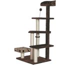 FurHaven Cat Furniture Play Stairs with Cat-IQ Busy Box - Brown