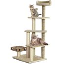 FurHaven Cat Furniture Play Stairs with Cat-IQ Busy Box - Cream