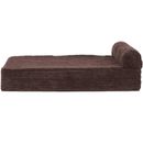 FurHaven Faux Fleece & Corduroy Chaise Lounge Cooling Gel Top Sofa Pet Bed - Dark Espresso (Jumbo)