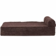 FurHaven Faux Fleece & Corduroy Chaise Lounge Cooling Gel Top Sofa Pet Bed - Dark Espresso (Large)