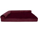 FurHaven Cooling Gel Top Chaise Lounge Sofa-Style Pet Bed - Merlot Red (Medium)