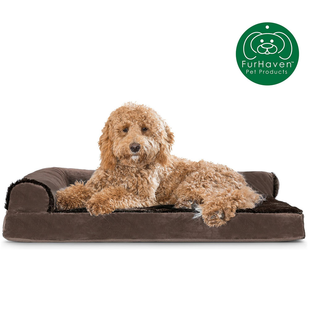 FURHAVEN-COOLING-GEL-CHAISE-LOUNGE-BED-BROWN-SMALL