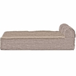 FurHaven Faux Fleece & Corduroy Chaise Lounge Cooling Gel Top Sofa Pet Bed - Sandstone (Large)